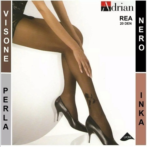 Chocolate Brown Floral Rose design pantyhose tights NEW - Picture 1 of 3